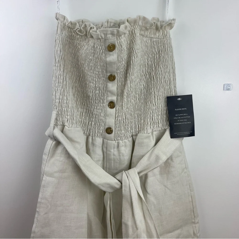 Faithful the Brand Lais Jumpsuit US4/AU8/S in Plain Ecru, NWT, Orig $209 - Picture 10 of 11